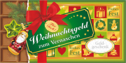 Weihnachtsgeld zum Vernaschen. Wie verschenke ich Geld? Das ist die kreative Kombination von Glückwunschkarte und Gutscheincouvert. Auf der Innenseite gibt es eine Lasche um die Geldnote einzustecken. Vorne schaut denn das Nötli raus. Die XXL-Karte ist gr