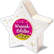 Wunscherfüller Stern. Diese Spardose ist ein tolles Geschenk. Machen Sie ein schönes Geldgeschenk. Mit dem Kässeli lässt sich Geld verschenken und später auch Geld sparen. Eine Kasse für alle Fälle – und für einmal ist es kein Sparschwein, sondern ein Spa