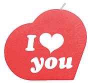 I love you. Die kleine Spruchkerze in Herzform zum Verschenken. Ideal für ein kleines Geschenk oder Mitbringsel. Die rote Herz Kerze kann auch für ein Päckli zur Dekoration verwendet werden. Eine tolle Geschenksidee für eine liebe Person, den Freund, die