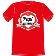 Am Papi sis Schätzeli. T-Shirt für Kinder. Ein tolles Geschenk für Mädchen und Jungen, die Schweizer Fan sind. Egal ob Fussball, Eishockey, Badminton oder ein anderer Sport. Leibchen in verschiedenen Kinder Grössen erhältlich. Aus Baumwolle. Farbe rot.