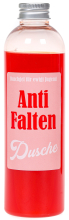 Anti Falten Duschmittel. Das lustige Frauen Duschmittel. Damit kann sich die Frau unter der Dusche einseifen. Die Shampoo Flasche ist meinem lustigen Spruch bedruckt. Ideal als witziges Geschenk für Frauen zum Geburtstag oder als Weihnachtsgeschenk. Aroma