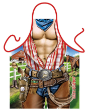 Sexy Cowboy. Auf dem Bauernhof hat der Bauer einen heissen Body. Die lustige und sexy Kochschürze / Grillschürze. Ein Geschenk zum Geburtstag, zur Hochzeit (Braut und Bräutigam), Polterabend oder einfach als witziger Gag für die Party.