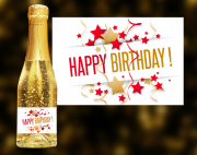 Happy Birthday. Der exklusive Sekt mit Blattgold. <span>Ein einzigartiges weinhaltiges Prosecco Getränk mit einer leichten Pfirsich-Note. </span>Der Goldsekt wird in Österreich produziert, komponiert aus den beiden Weinen Grüner V