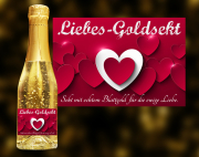 Liebes-Goldsekt. Der exklusive Sekt mit Blattgold. <span>Ein einzigartiges weinhaltiges Prosecco Getränk mit einer leichten Pfirsich-Note. </span>Der Goldsekt wird in Österreich produziert, komponiert aus den beiden Weinen Grüner 