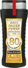 Anti Falten Power. Alles Gute zum 80. Geburtstag. Damit kann sich der Mann unter der Dusche einseifen. Die Shampoo Flasche ist einem lustigen Spruch bedruckt. Ideal als witziges Geschenk für Männer zum Geburtstag oder als Weihnachtsgeschenk. Aroma Duschge