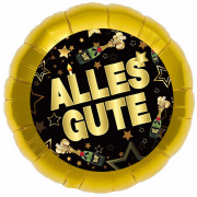 Alles Gute Ballon, ein Ballon um Herzliche Gratulation zu wünschen. Dieser Folienballon kann mit Helium / Ballongas gefüllt werden. Den Luftballon können sie aber auch mit Luft aufblasen. Dazu einfach ein Strohhalm nehmen, in die Öffnung einfahren und auf