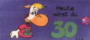 30. Geburtstag Glückwunschkarte. Diese Maxi-Karte ist geöffnet im Format A3. Kann gefaltet per Post versendet werden.