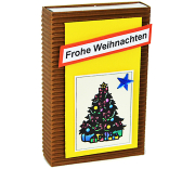 Gutscheinbox mit dem Spruch Frohe Weihnachten. Gutschein- oder Geldbox zum selbst füllen. 