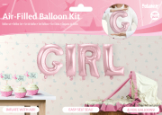 GIRL – in rosa pinken Buchstaben für ein Mädchen. Die Folienballone eignen sich zur Dekoration. Entweder an eine Schnur binden und als Girlande aufhängen, oder mit doppelseitigen Kleberli an die Wand kleben. Für eine schöne Meitli Deko. Die Ballone sind o