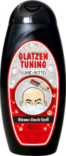 Glatzen Shampoo. Tuning für die Glatze. Damit kann sich der Mann unter der Dusche einseifen. Die Shampoo Flasche ist einem lustigen Spruch bedruckt. Ideal als witziges Geschenk für Männer zum Geburtstag oder als Weihnachtsgeschenk. Aroma Duschgel in einer