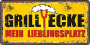 Grill Metallschild Grillecke