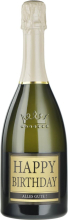 Happy Birthday, alles Gute zum Geburtstag. Das feiern wir mit einem grossen Cüpli. Die Proseccoflasche ist ein beliebtes Geschenk für Jung und Alt. Die Sektflasche ist mit einer beschrifteten Etikette beklebt. Ein schönes Geburtstagsgeschenk für Frauen un