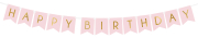 Wimpelkette Girlande zum Geburtstag. Eine Dekoration für das Geburtstagsfest. Eignet sich auch für eine Kinder Geburtstagsparty, oder als Deko für den 1. Geburtstag von einem Mädchen. Höhe: 15 cm, Länge: 175 cm, Farbe: rosa