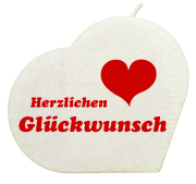 Herzlichen Glückwunsch. Die kleine Spruchkerze in Herzform zum Verschenken. Ideal für ein kleines Geschenk oder Mitbringsel. Die weisse Herz Kerze kann auch für ein Päckli zur Dekoration verwendet werden. Eine tolle Geschenksidee für eine liebe Person, de