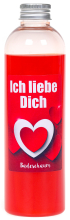 Ich liebe Dich. Das lustige Frauen Duschmittel als Geschenk zum Valentinstag. Damit kann sich die Frau unter der Dusche einseifen. Die Shampoo Flasche ist meinem lustigen Spruch bedruckt. Ideal als witziges Geschenk für Frauen zum Geburtstag oder als Weih