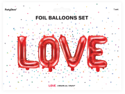 LOVE – in roten Buchstaben. Die Folienballone eignen sich zur Dekoration. Entweder an eine Schnur binden und als Girlande aufhängen, oder mit doppelseitigen Kleberli an die Wand kleben. Für eine schöne Deko. Die Ballone sind optimal für eine Liebebotschaf