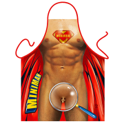 Mini Man. Superman mit dem kleinen Penis. Dazu braucht es sogar eine Lupe. Die lustige und sexy Kochschürze / Grillschürze. Ein Geschenk zum Geburtstag, zur Hochzeit (Braut und Bräutigam), Polterabend oder einfach als witziger Gag für