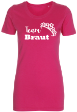 Team Braut. Mit Krone / Tiara für Prinzessinen. Das lustige Polterabend T-Shirt für die Freundinnen der Braut. Das farbige Sujet-Motiv passt perfekt für die Gefolgschaft beim Junggesellinnen Abschied.  Für die Braut und ihre Kolleginnen gibt es bei uns di