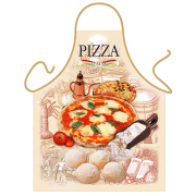 Pizzeria. Die lustige Kochschürze / Grillschürze mit Lebensmittel. Ein Geschenk zum Geburtstag, zur Hochzeit (Braut und Bräutigam), Polterabend oder einfach als witziger Gag für die Party. Fun Schürze aus Polyester, mehrfach wasch