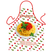Spaghetti Teller. Die lustige Kochschürze / Grillschürze mit Lebensmittel. Ein Geschenk zum Geburtstag, zur Hochzeit (Braut und Bräutigam), Polterabend oder einfach als witziger Gag für die Party. Fun Schürze aus Polyester, mehrfa