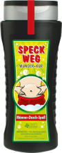 Speck weg Wunderkur. Für Männer zum Abnehmen. So macht Diät auch beim Duschen noch etwas Spass. Damit kann sich der Mann unter der Dusche einseifen. Die Shampoo Flasche ist einem lustigen Spruch bedruckt. Ideal als witziges Geschenk für Männer zum Geburts