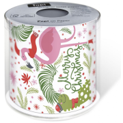 Merry Christmas mit dem Winter Flamingo. Das spezielle Winter WC-Papier zu Weihnachten.  Das originelle WC-Papier für Weihnachten. Das Klopapier ist verpackt in einer Klarsicht-Box. Witzig, lustig, unterhaltsam. Der kreative Gag als Geschenk für Frauen un